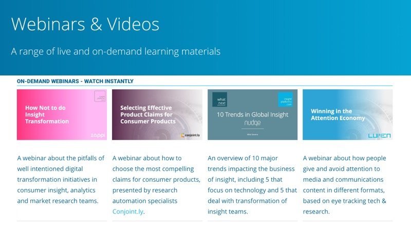 Webinars - Insight Platforms