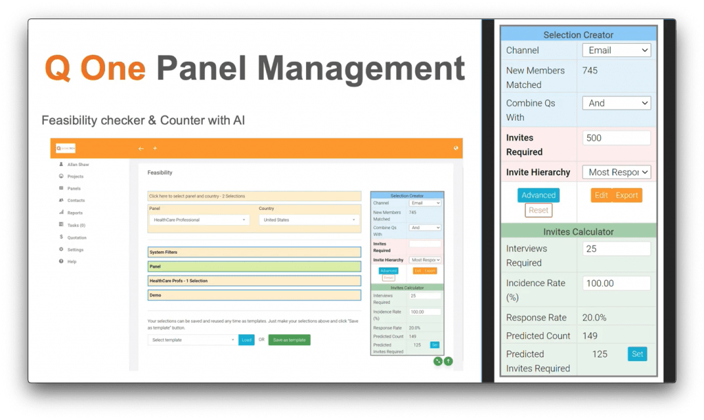 Q One Tech Demo Screenshot - 6-click Feasibility - Insight Platforms